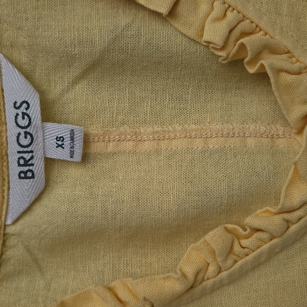 Briggs Yellow V-Neck Linen Sheath Dress with Pockets - Picture 2 of 5
